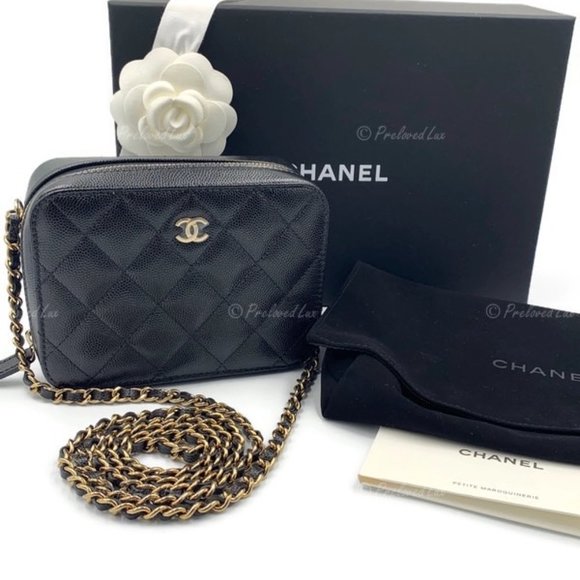 Authentic CHANEL Black Caviar Mini Camera Bag GHW - Picture 4 of 15